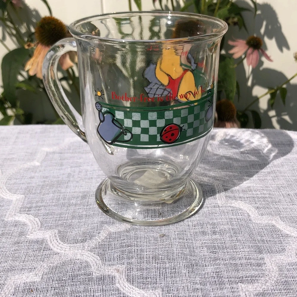 Vintage DISNEY WINNIE THE POOH Anchor Hocking coffee mug whimsical